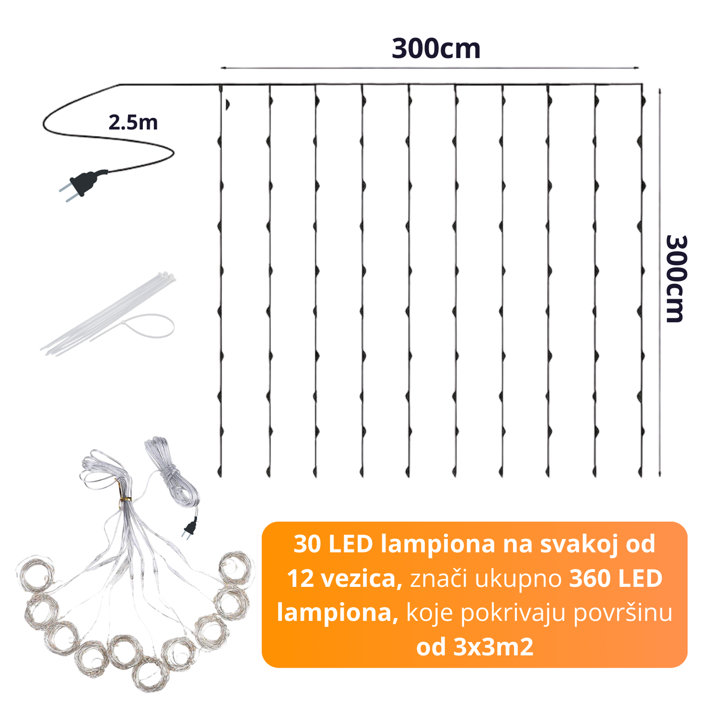 MagicLights - Novogodišnja LED Zavesa od 360 lampiona